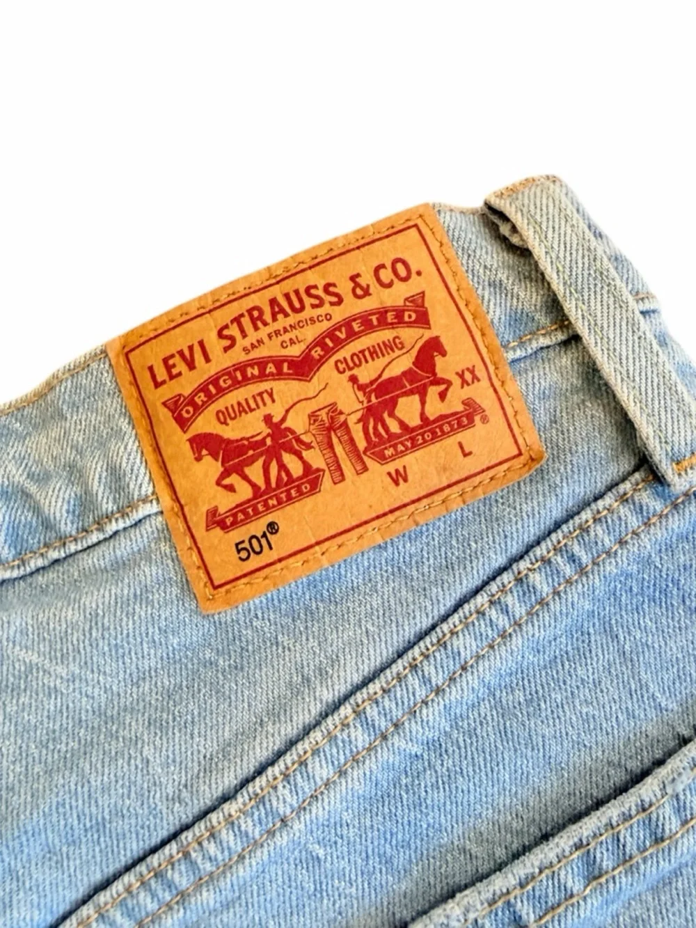 501 Levi's Light Blue High-Rise Straight Jeans Sz W25 - Picture 5 of 15
